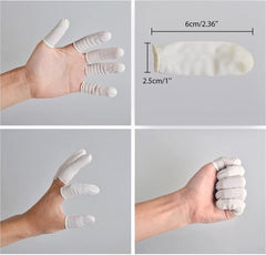 G2PLUS finger cots with rolled-edge design close-up, easy to slip on