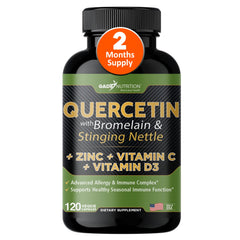 GADE NUTRITION quercetin bottle shows a potent immune-support blend