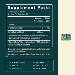 Gaia Herbs Astragalus Supreme phyto-caps closeup, convenient vegan capsules for daily use.