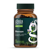 Gaia Herbs Bacopa bottle label shows a trusted design for daily cognitive support.