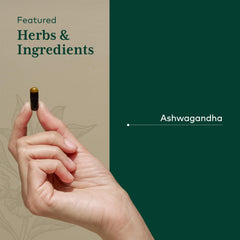 GAIA Herbs PRO Ashwagandha 700 label detail – potency and batch information visible.