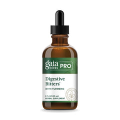 GAIA Herbs Pro Digestive Bitters bottle on the go supports digestion.