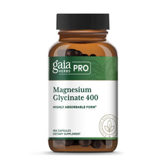 Gaia Herbs PRO Magnesium Glycinate 400mg bottle for daily support and reliability