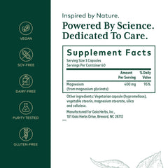 Gaia Herbs PRO magnesium glycinate capsules for easy daily intake