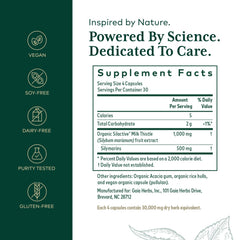 Close-up of Gaia Herbs PRO milk thistle capsules for daily use.
