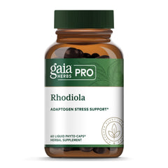 GAIA Herbs PRO Rhodiola bottle front showing vegan energy support