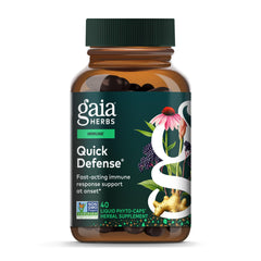 Gaia Herbs Quick Defense bottle front for daily immune support