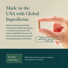 Gaia Herbs Reishi bottle top closeup showing premium packaging