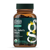 Gaia Herbs St. John's Wort bottle for daily stress support.