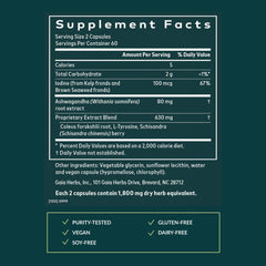 Gaia Herbs Thyroid Support bottle with brown seaweed capsules for holistic balance