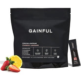 Gainful Hydration caffeine packet strawberry lemonade front view for on-the-go energy.