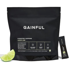 Gainful Hydration Caffeine Packets Lemon Lime front view showing on-the-go hydration option