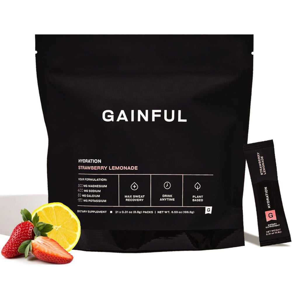 Gainful Hydration Packets close-up, ready-to-mix for on-the-go hydration.