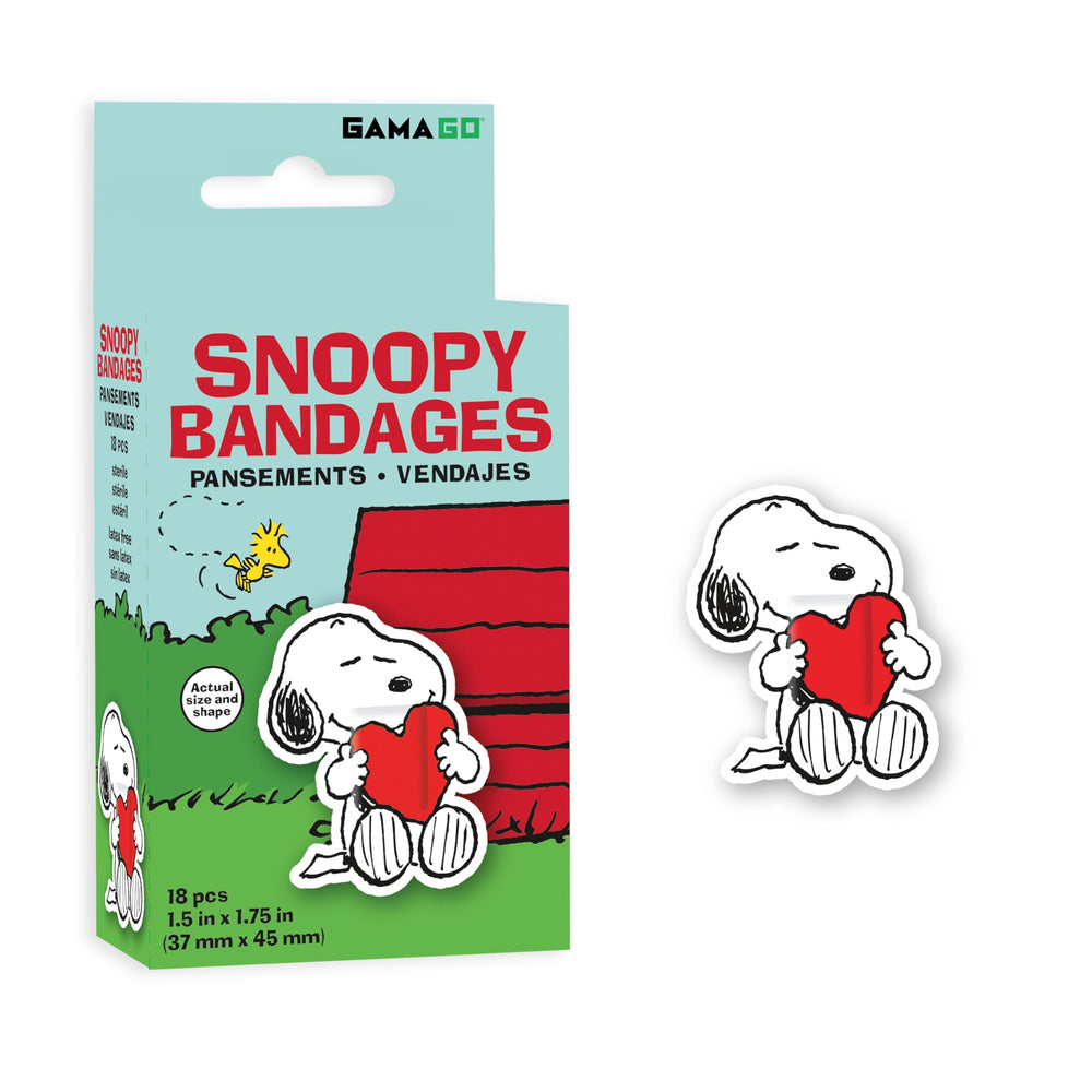 Curitas GAMAGO Snoopy con diseño Peanuts para cubrir arañazos leves con estilo.