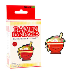 GAMAGO Ramen Bandages box-front showing playful design for kids' first aid.