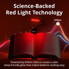 Gamma Revive reading light at bedside providing soft, sleep-friendly illumination.