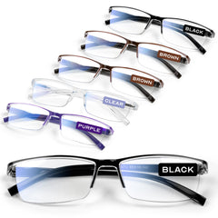 Gaoye 6-pack executive reading glasses for men with durable TR90 frames and blue light filtering.
