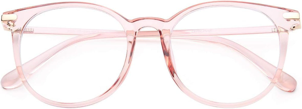 Gaoye blue light blocking glasses pink frame front view ideal for screen use