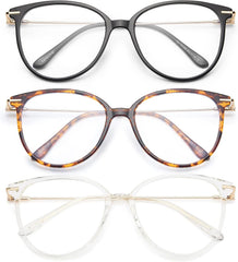 Gaoye blue light blocking glasses with round TR90 frame and metal arms for all-day comfort.