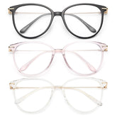 Gaoye blue light blocking glasses with round TR90 frames viewed from the front for style and protection