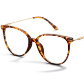Gaoye blue light glasses with round TR90 frame and metal arms reduce screen glare.