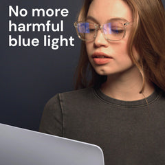 Gaoye blue light glasses on desk setup reduce glare during computer work.