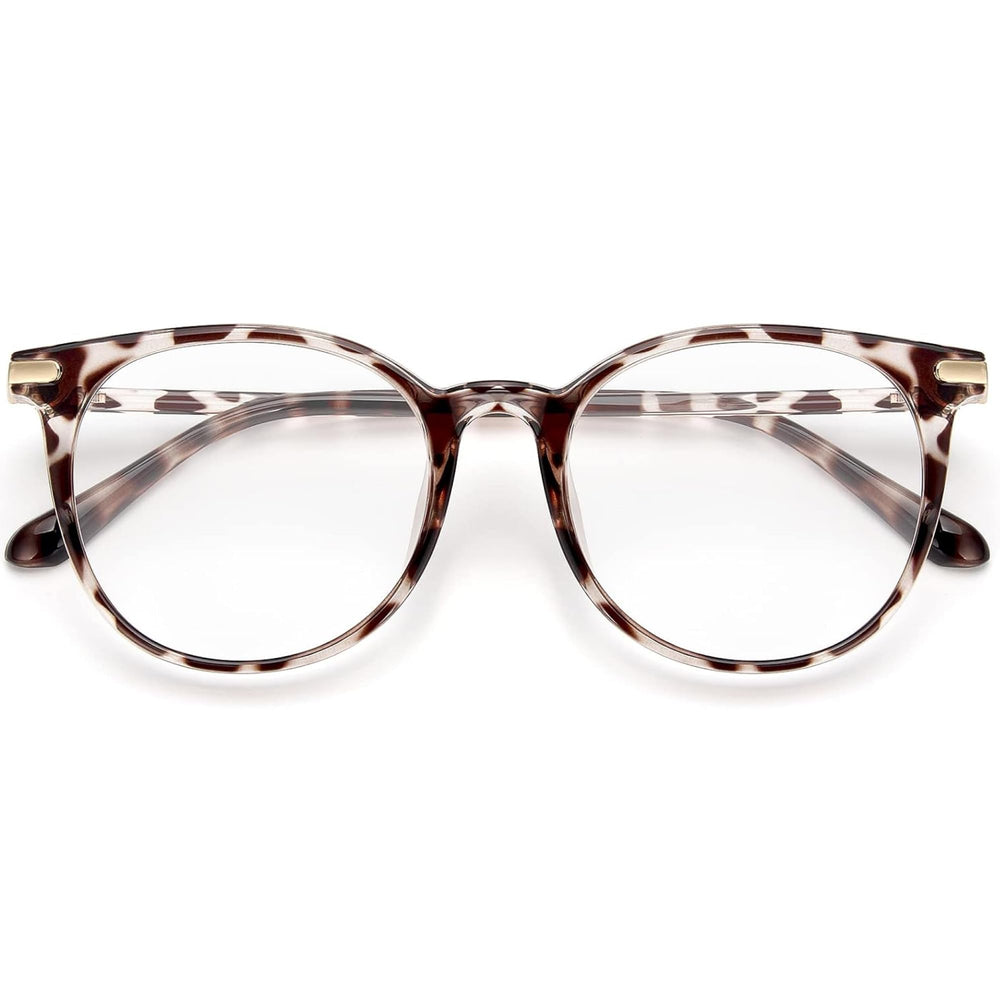 Gaoye blue light glasses with leopard round frame for all-day screen comfort.