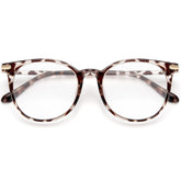 Gaoye blue light glasses with leopard round frame for all-day screen comfort.