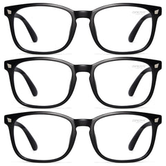 Gaoye blue light glasses on a woman at a desk for reduced glare
