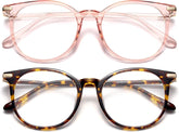 Gaoye pink tea leopard retro round glasses for stylish daily wear and comfort
