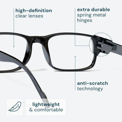 Gaoye reading glasses with spring hinges for comfortable long wear.