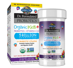 Garden of Life Dr Formulated Kids+ Berry Cherry bottle with berry-chewable probiotics for kids supporting gut health