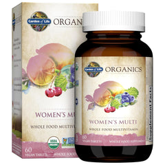 Garden of Life Organics Women's Multi bottle front view for daily energy and beauty support.