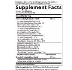 Garden of Life probiotic strains including L. acidophilus for digestive balance.
