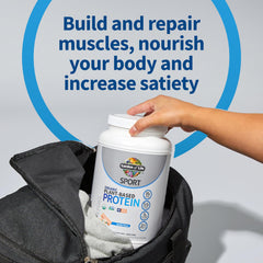 Garden of Life probiotics bottle label highlighting 2 billion CFU for digestion during workouts.