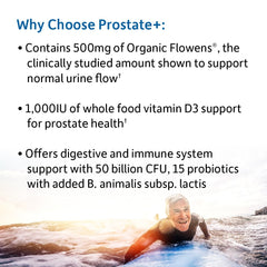 Garden of Life Prostate+ capsules arranged for a two-capsule daily serving.