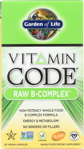 Garden of Life Raw B Complex bottle front showing vegan energy support