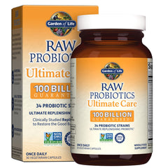 Garden of Life Raw Probiotics Ultimate Care bottle front for daily probiotic use