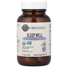Garden of Life Sleep Well tablets out of the pack ready to take.