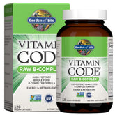 Garden of Life Vitamin B Complex bottle close-up highlighting energy support