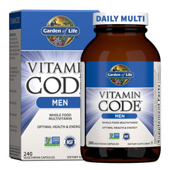 Garden of Life Vitamin Code Men bottle — convenient daily multivitamin for active men.