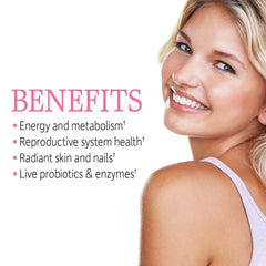 Garden of Life RAW One for Women label with ingredients and benefits.