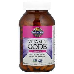 Garden of Life Vitamin Code Women bottle close-up showing label details and nutrients