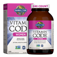 Garden of Life Vitamin Code Women bottle front showing branding and daily multivitamin