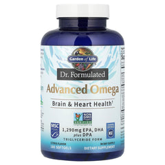 Graphic showing two softgels per serving for daily intake of Advanced Omega.