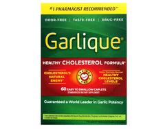 Garlique 60 tablets pack with odor-free, easy-to-swallow capsules.