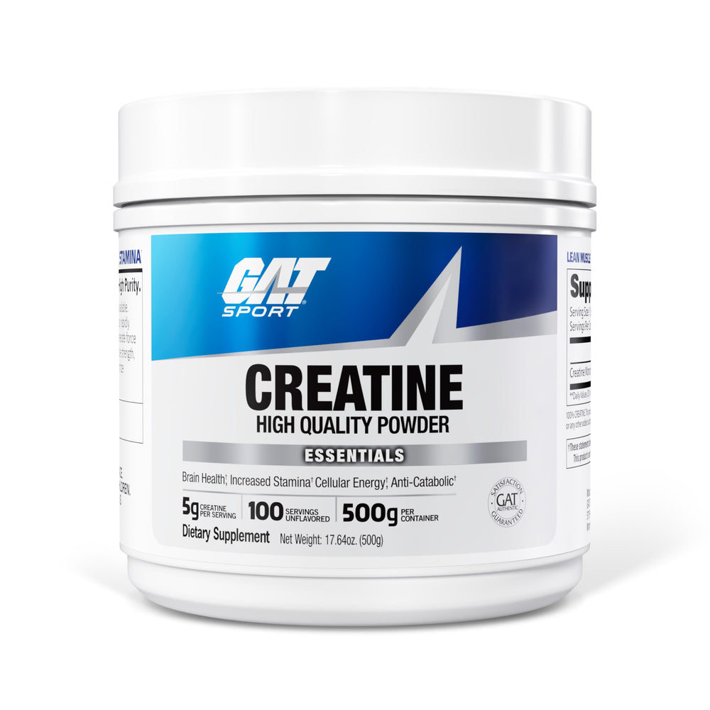 GAT Sport Creatine Monohydrate powder boosts muscle power and endurance.