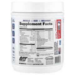 GAT SPORT JetMass tub with scoop highlights quick mix and Strawberry Lemonade flavor