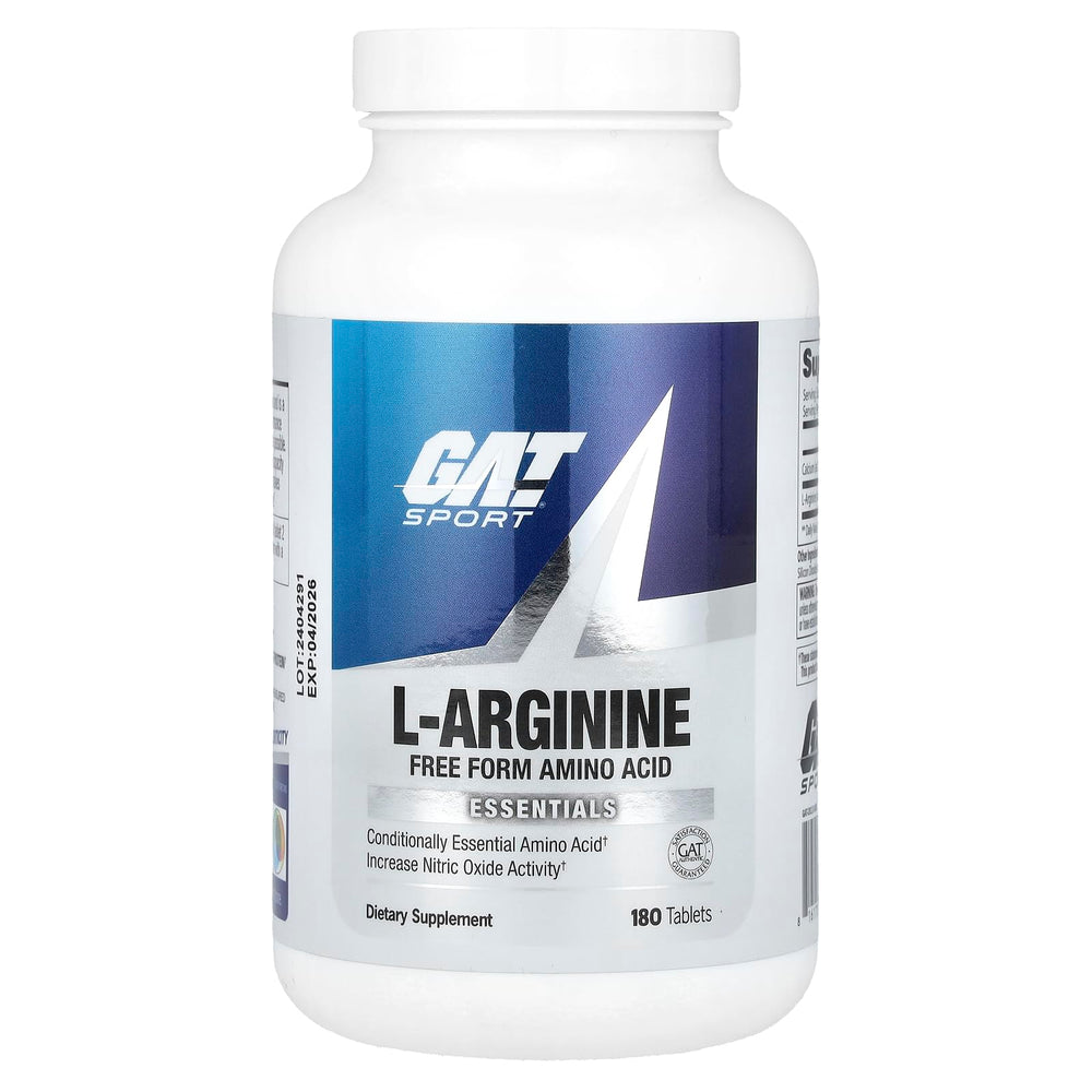 GAT Sport L-Arginine tablets bottle front view for daily workout support.