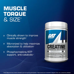 GAT SPORT Creatine in shaker, ideal for pre- or post-workout.